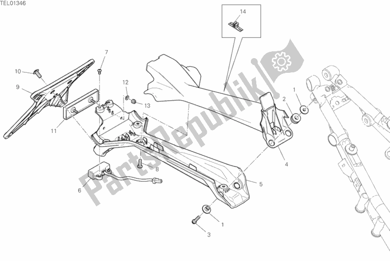 All parts for the 21a - Plate Holder of the Ducati Streetfighter V4 Thailand 1103 2020